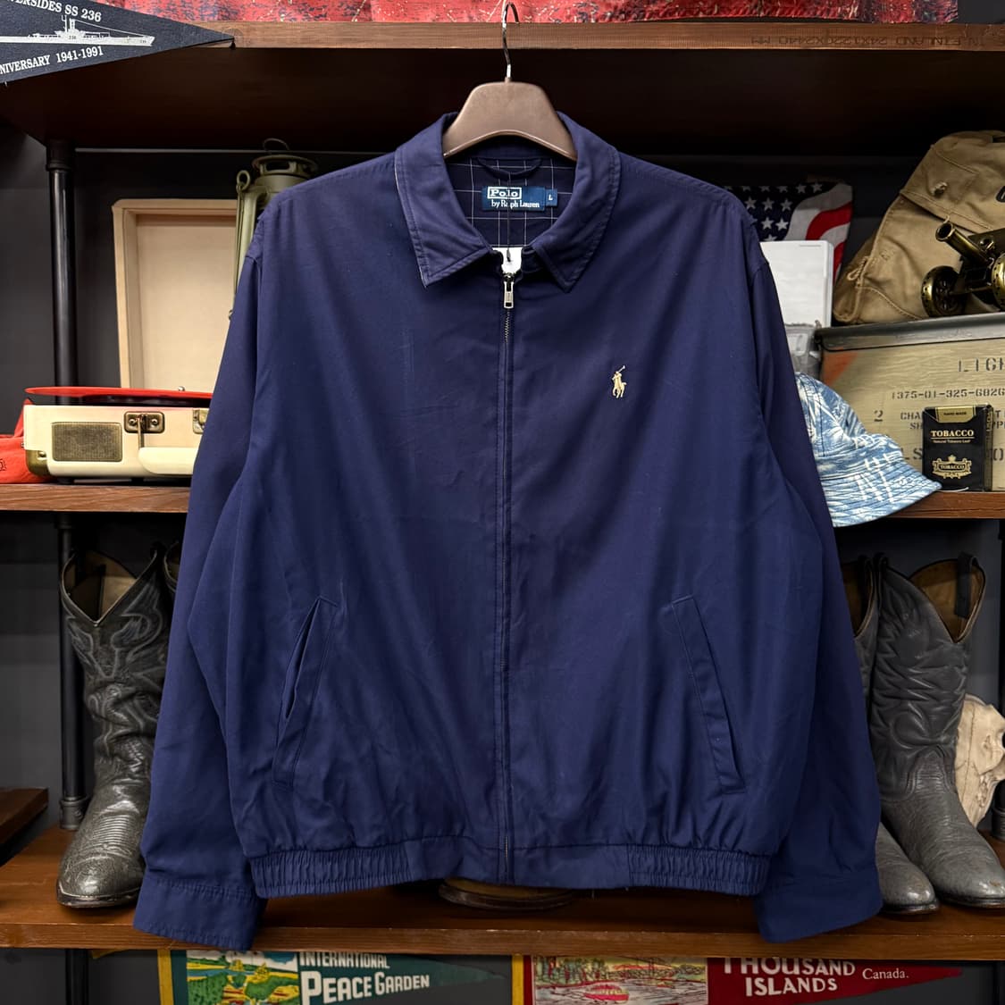 90s 폴로 랄프로렌 체크 라이닝 스윙탑 자켓 블루종 컨트리 N648 상품이미지1