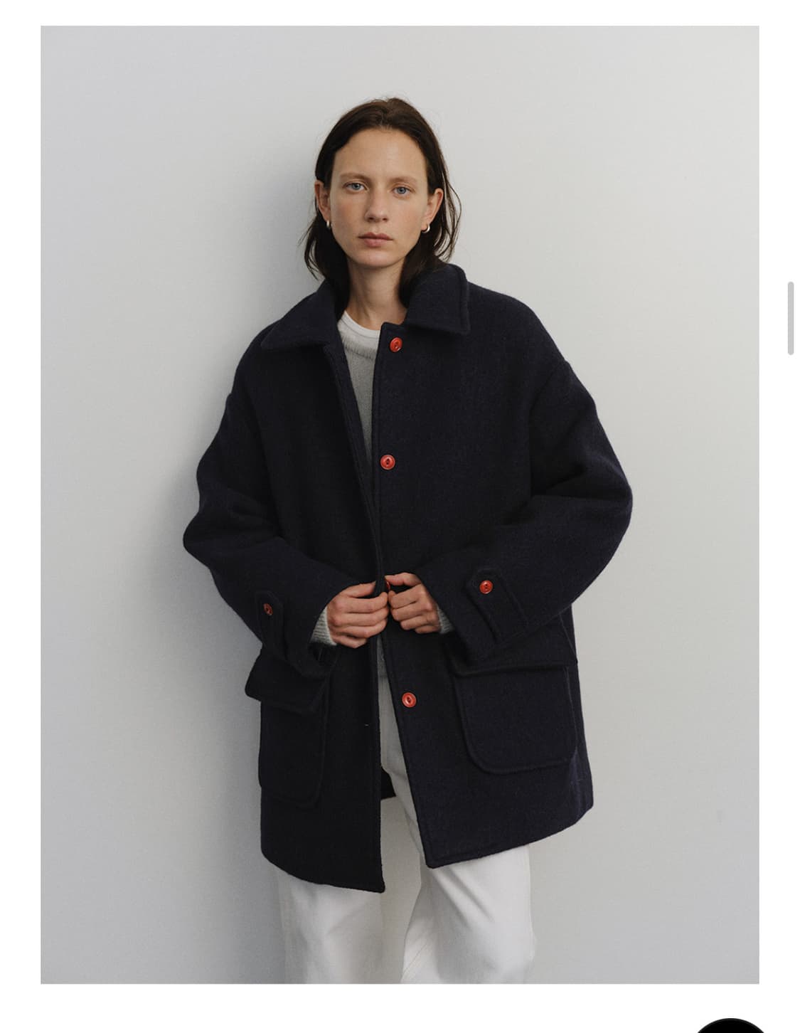 URAGO 유라고 29에디션 알파카 하프 코트 네이비 게드 파사드패턴 상품이미지5