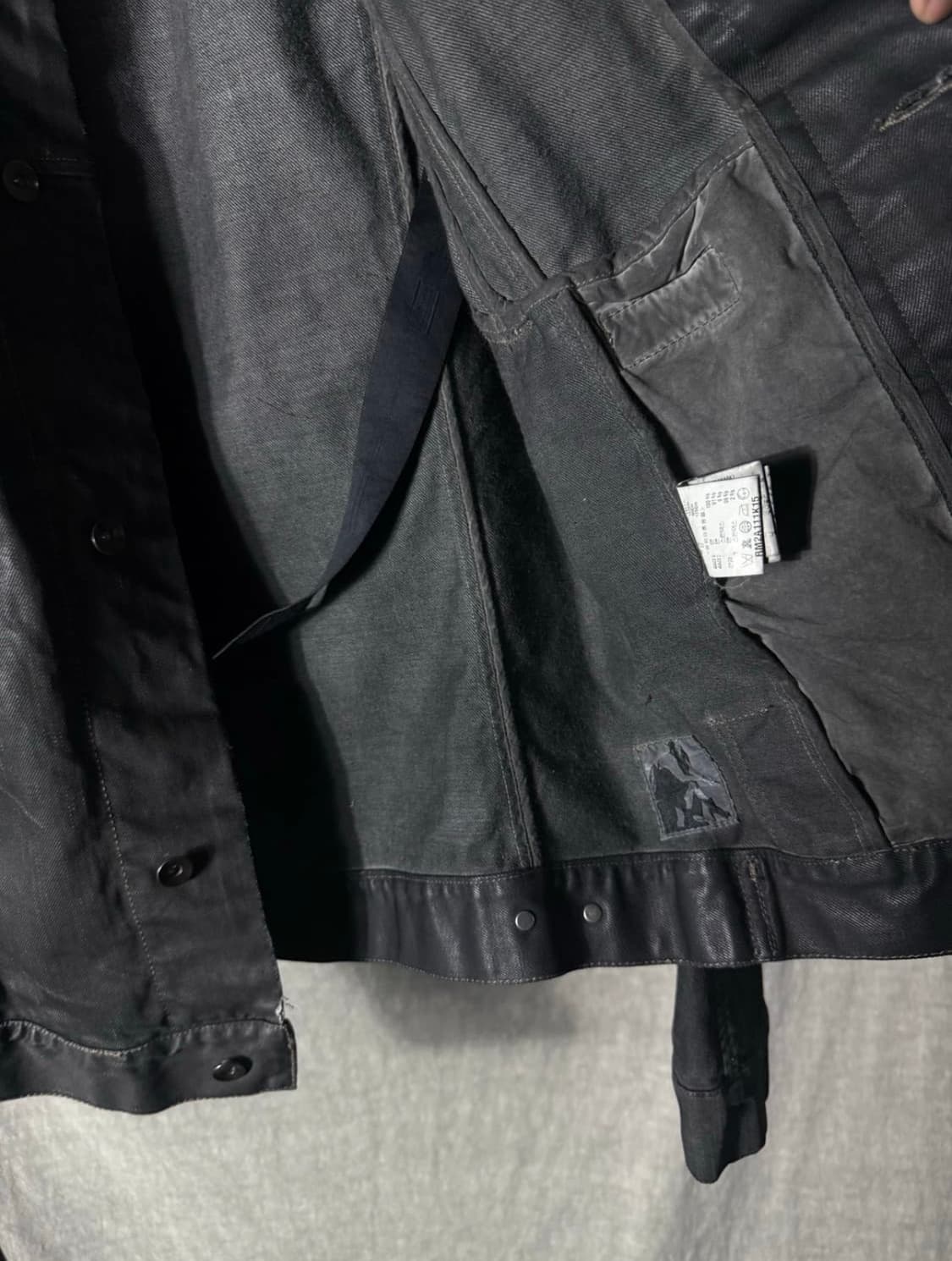 Rick Owens Waxed Denim High Neck Jacket 상품이미지9