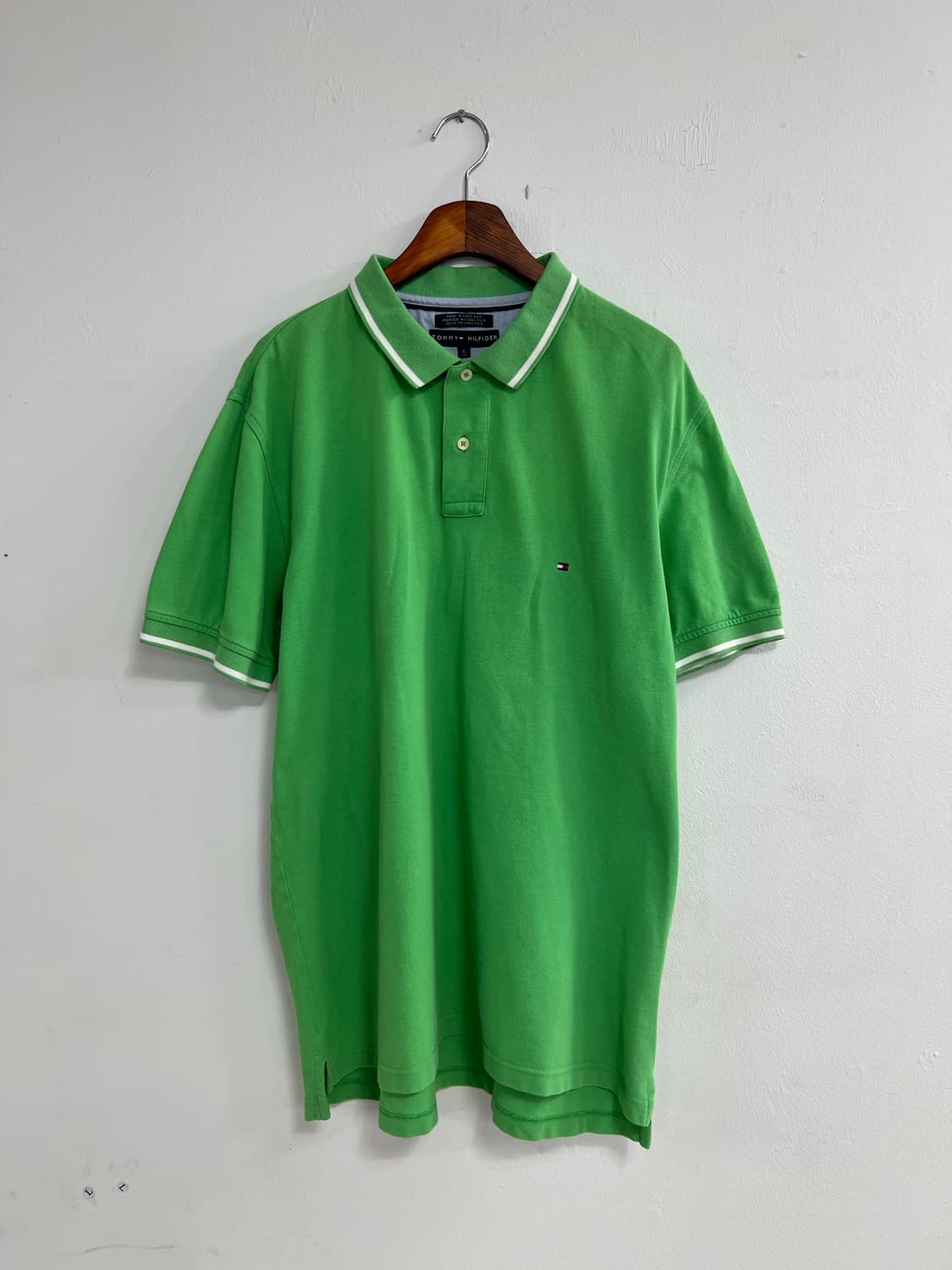 타미힐피거 XL 그린 카라 반팔티 상품이미지1