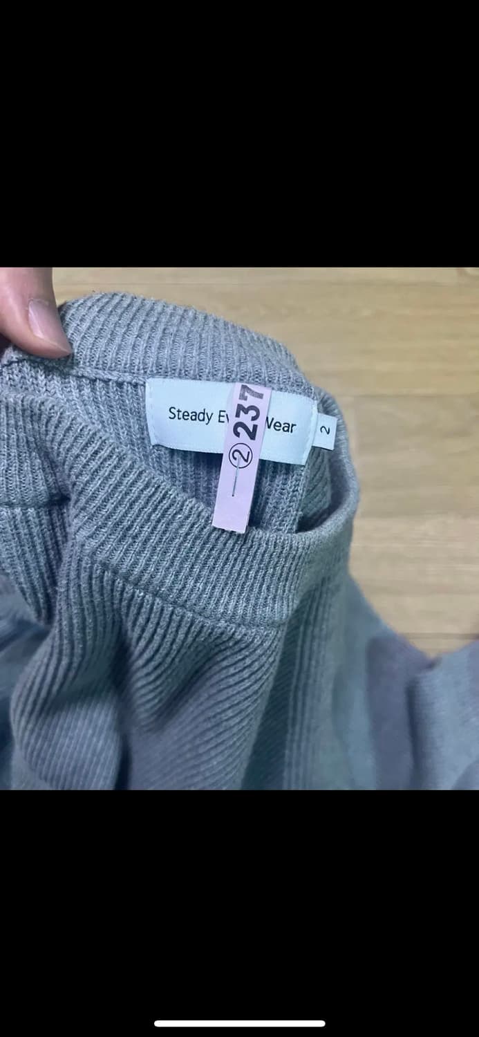 Sew 스테디에브리웨어 코튼 크루넥 니트 그레이 2 상품이미지2