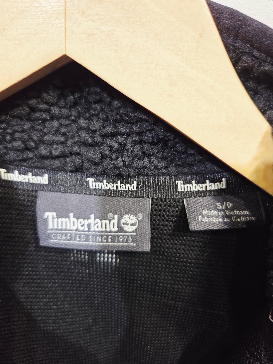 팀버랜드 블랙 카키 배색 보아 플리스 뽀글이 모크넥 집업 자켓_S 상품이미지8