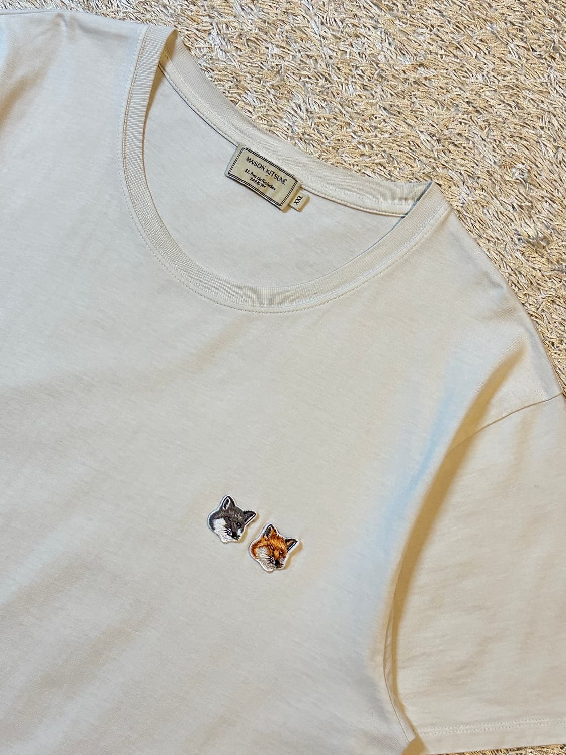 메종키츠네 MAISON KITSUNE 더블 폭스헤드 패치 반팔 티셔츠 상품이미지2