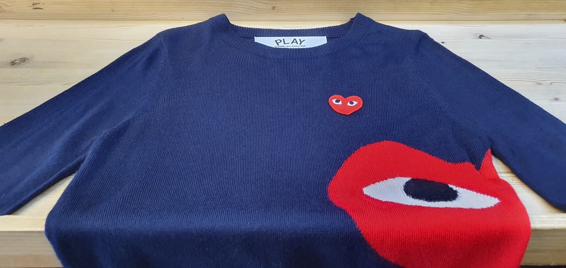 55.꼼데가르송 더블하트 크롭니트 상품이미지4