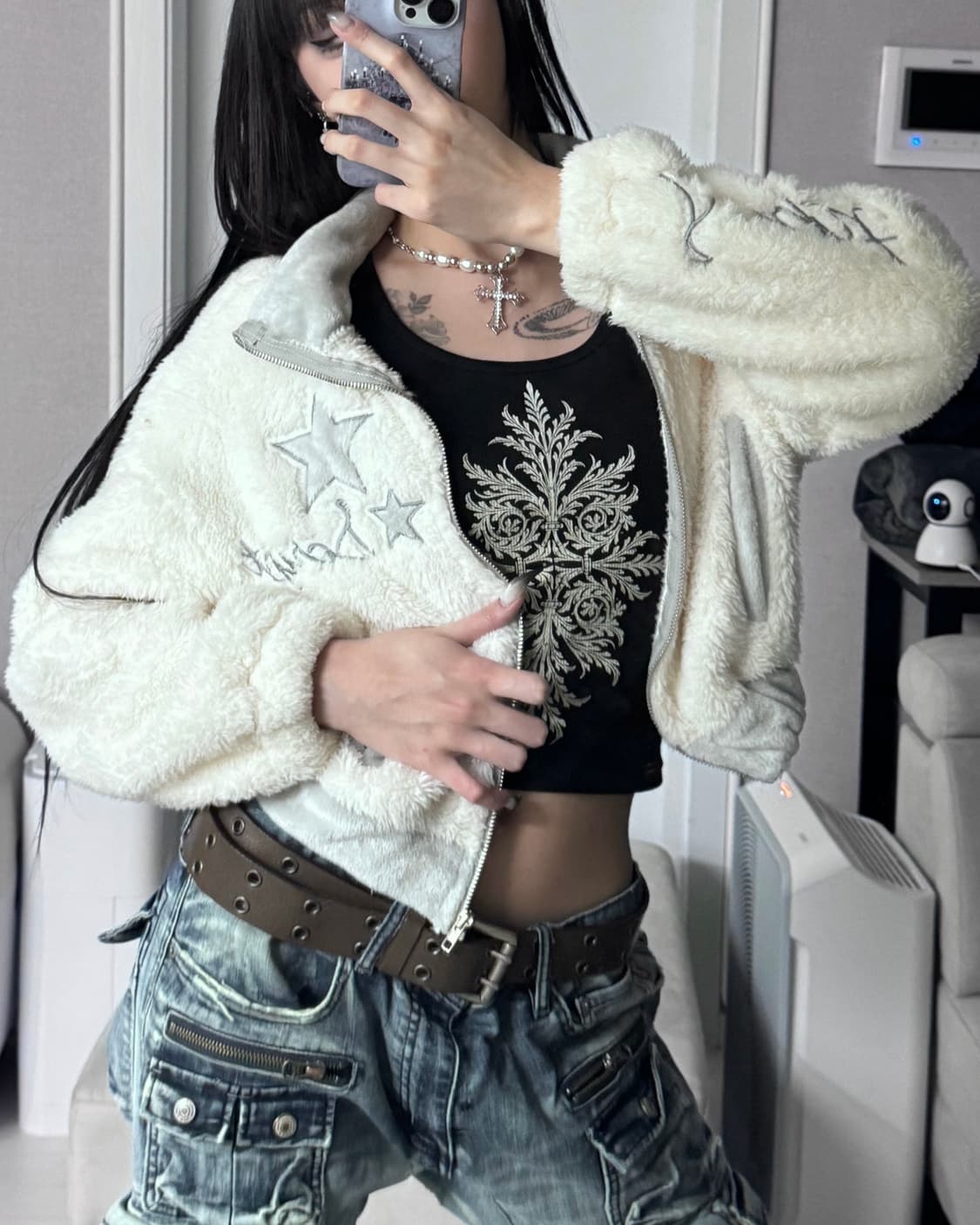 ༒ Y2K fur jacket 상품이미지3