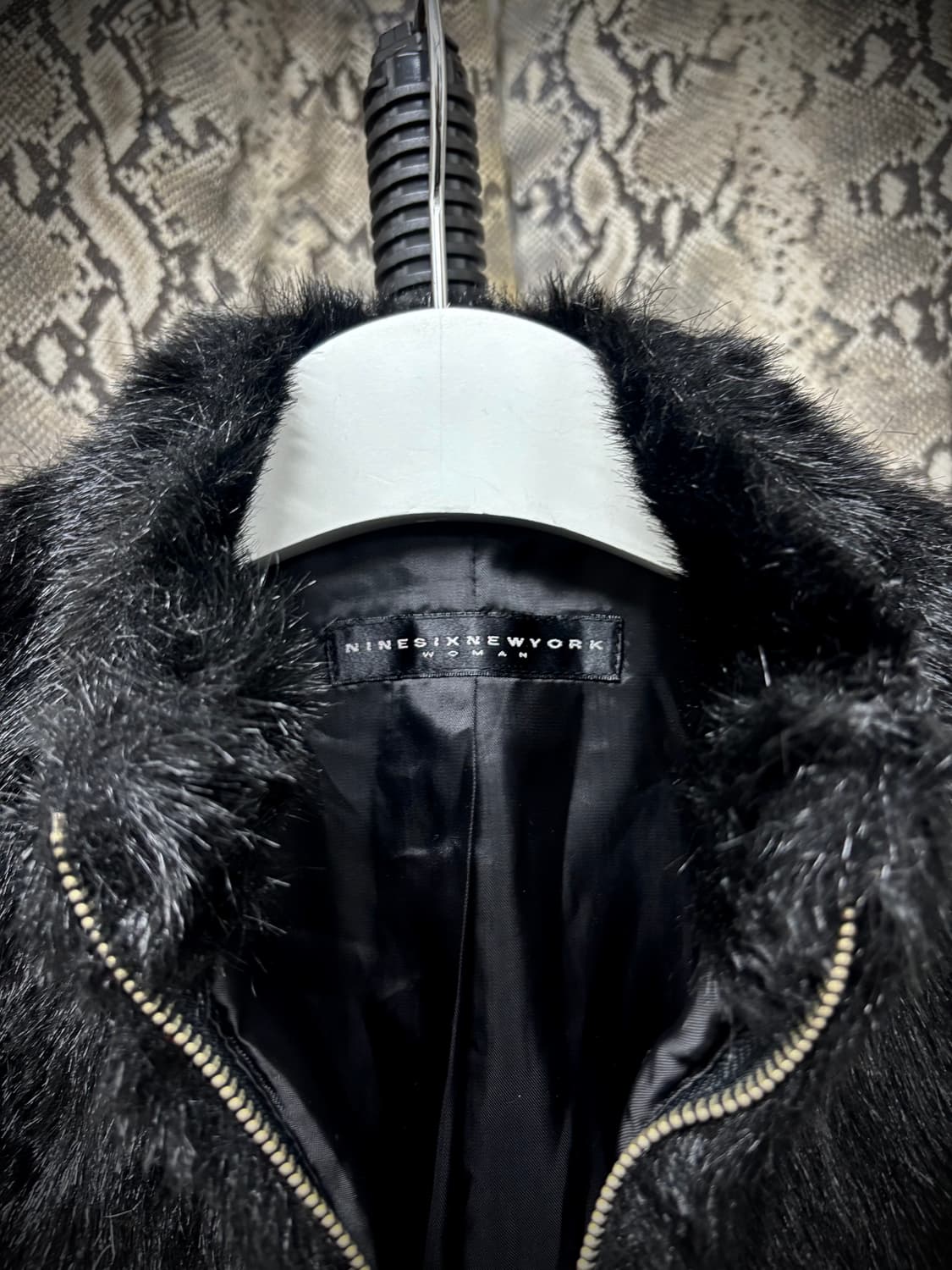  Black Fur Trimming Wool Slim Fit Zip Up 상품이미지8