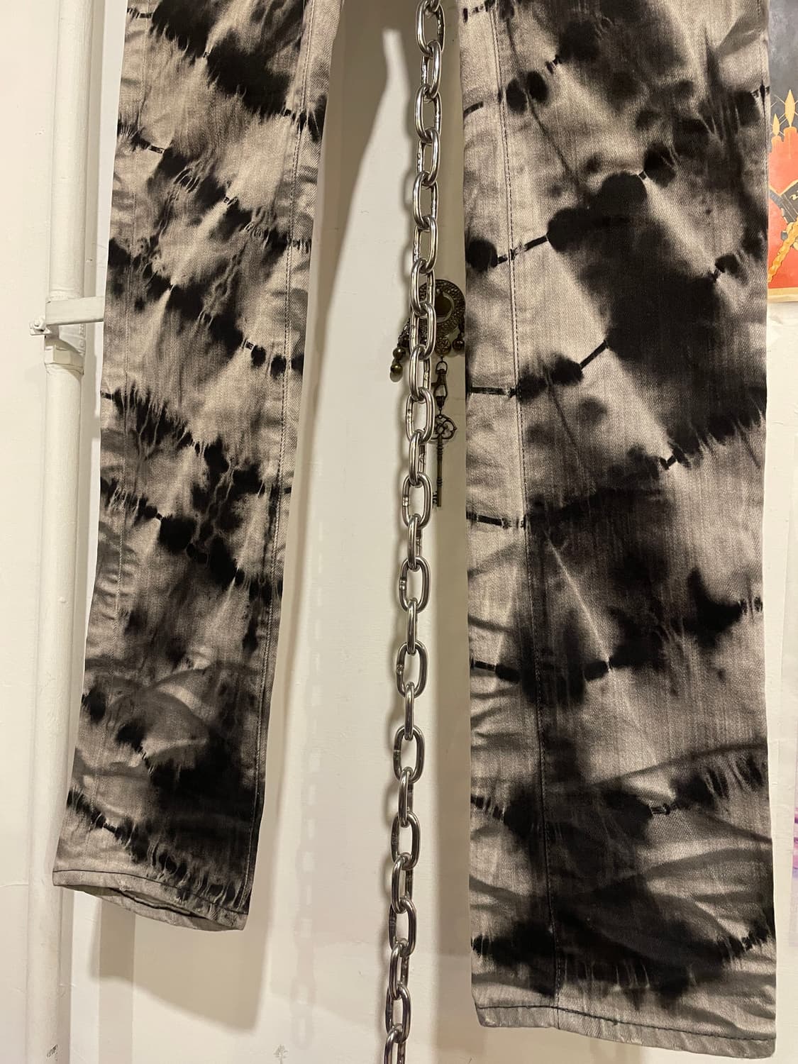 civarize 자수 디테일 블랙 그레이 나염 스키니 팬츠 펑크 상품이미지3