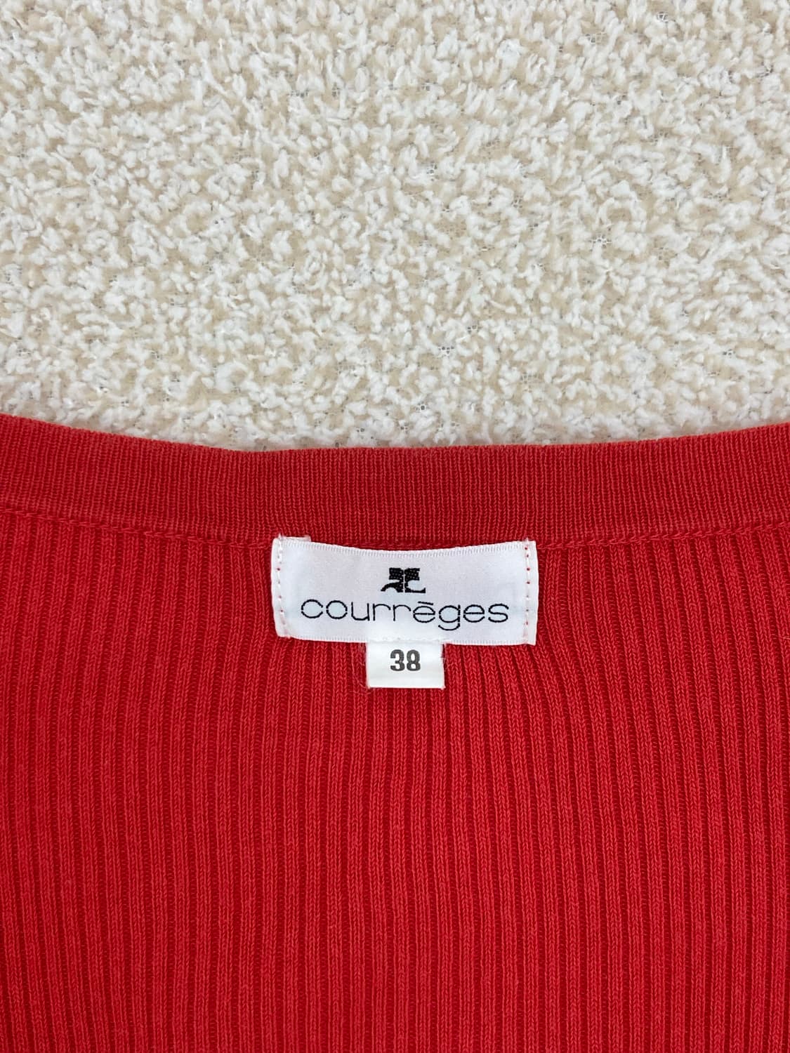 꾸레쥬 레드 브이넥 가디건 상품이미지5