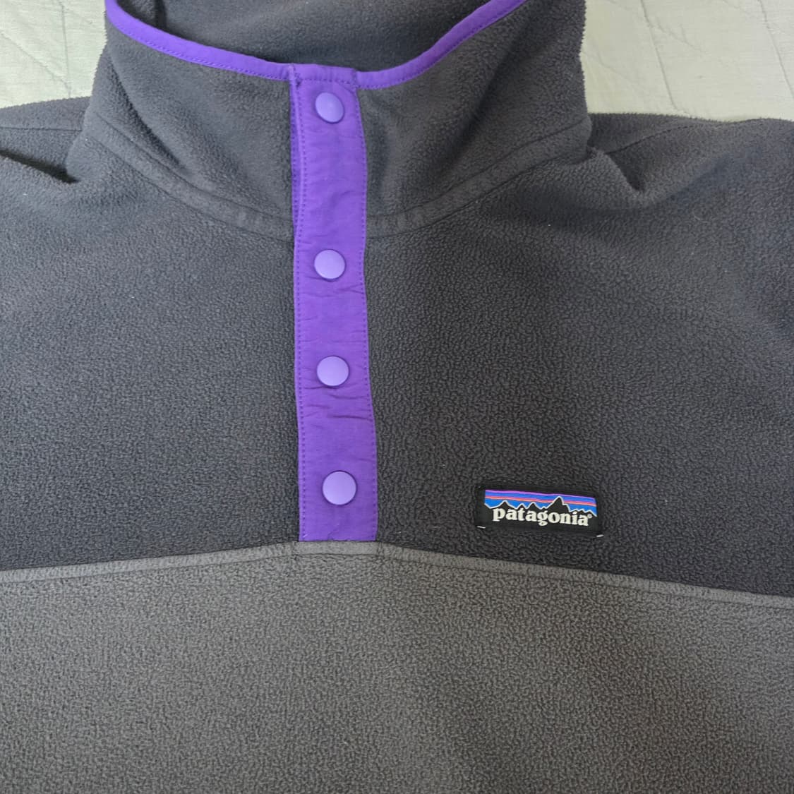 [L] 빈티지 파타고니아 마이크로 디 스냅 플리스 그레이/퍼플 상품이미지3