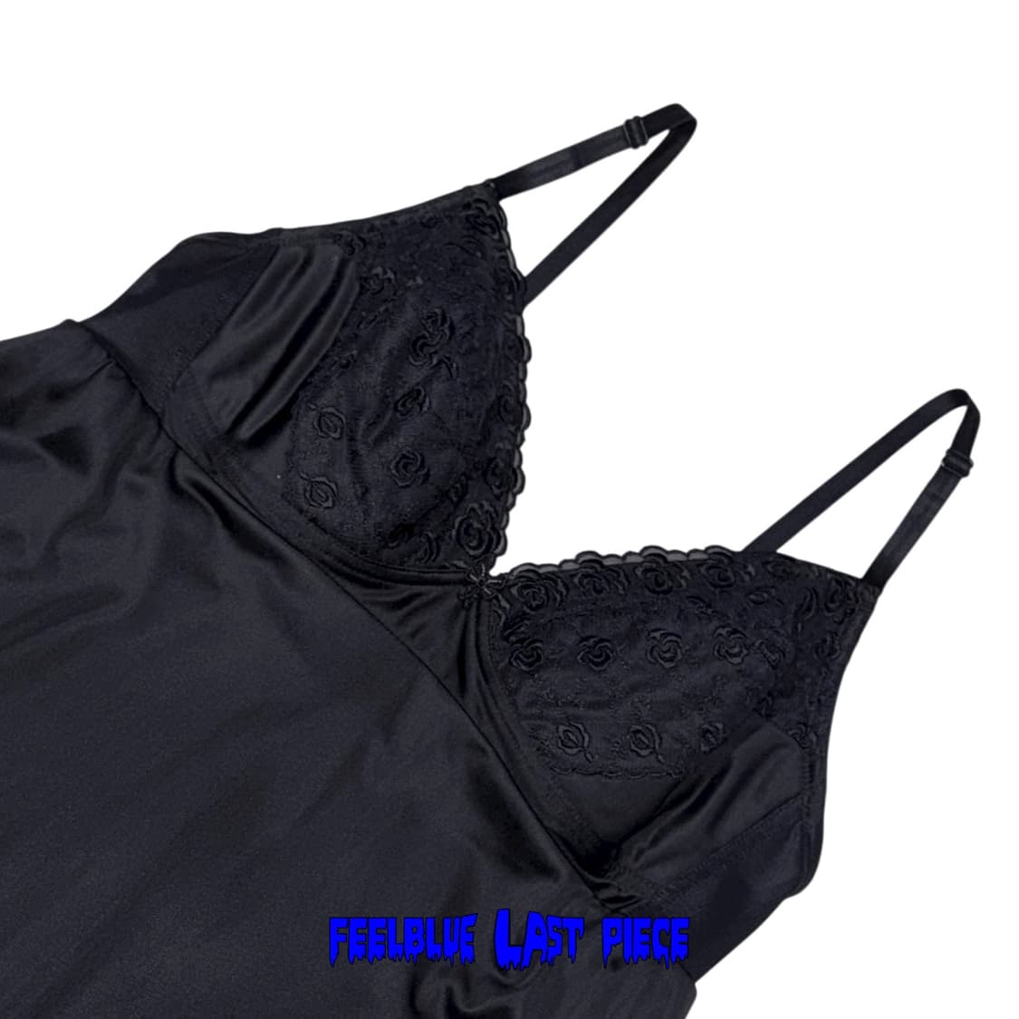 Black Rose Lace Satin Slip Dress 상품이미지4