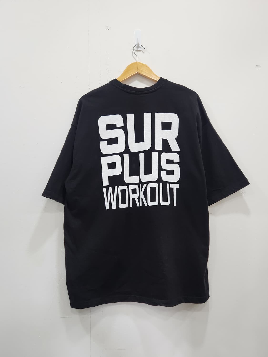 [L/XL] SURPLUS WORKOUT 검정 반팔 티셔츠 오버핏 상품이미지1
