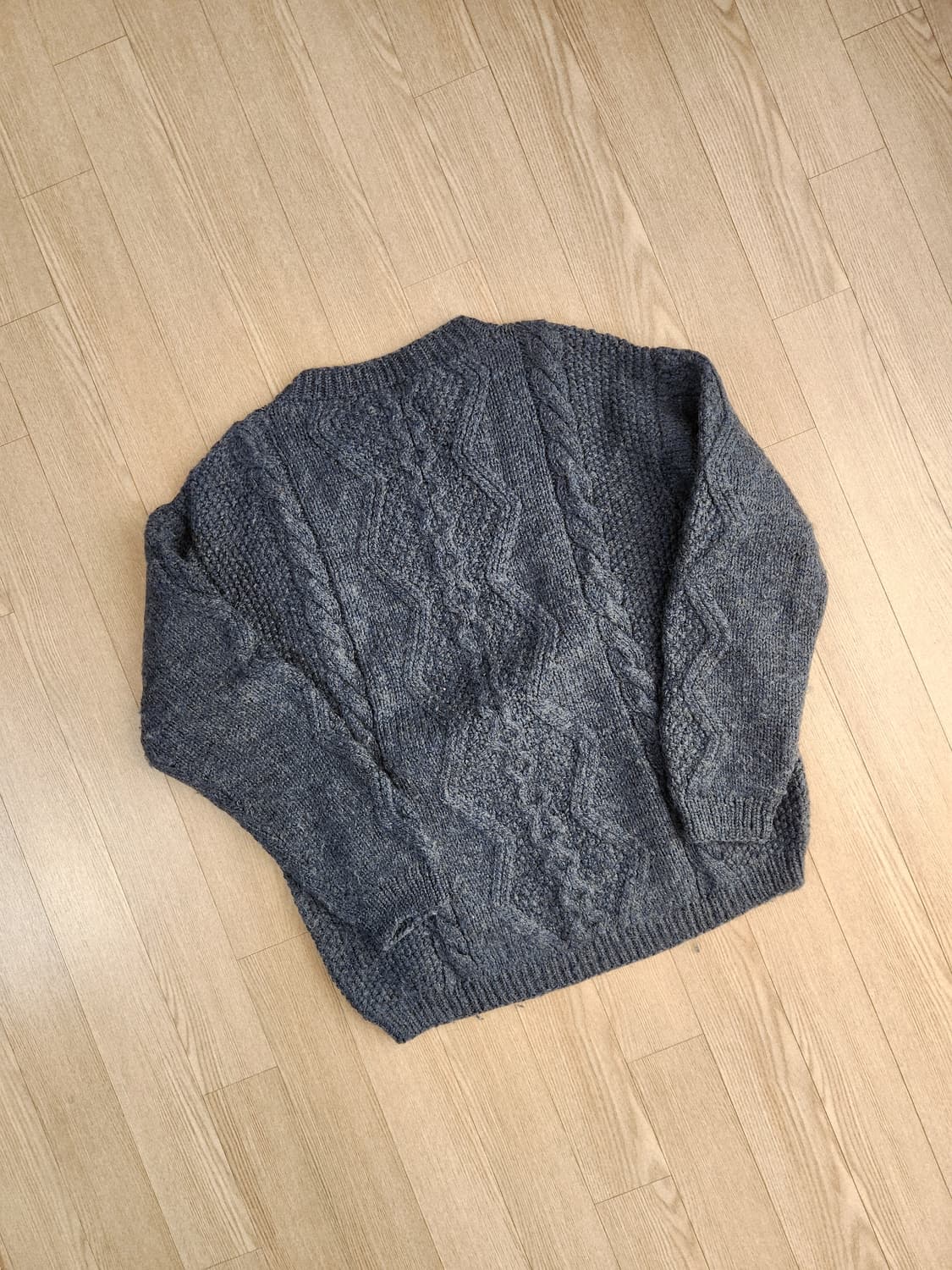 핸드워크 모크넥 헤비울 짜임 니트 상품이미지5