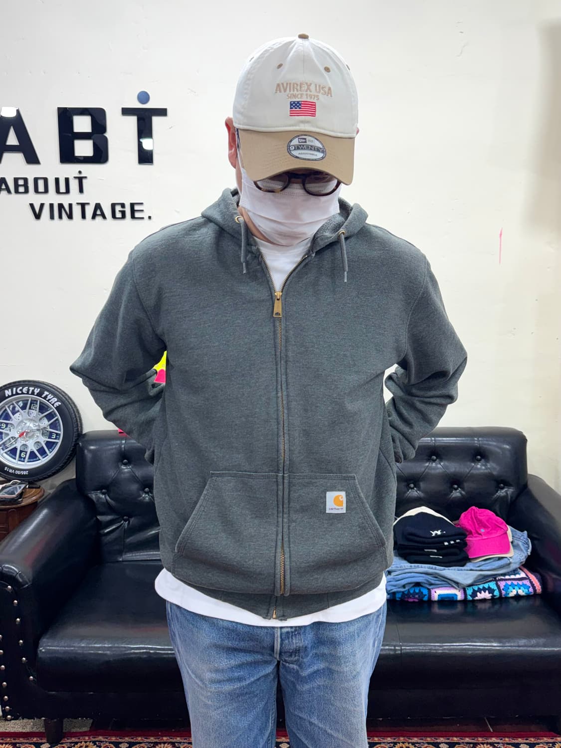 칼하트 k122 미드웨이트 루즈핏 후드집업 M 상품이미지3