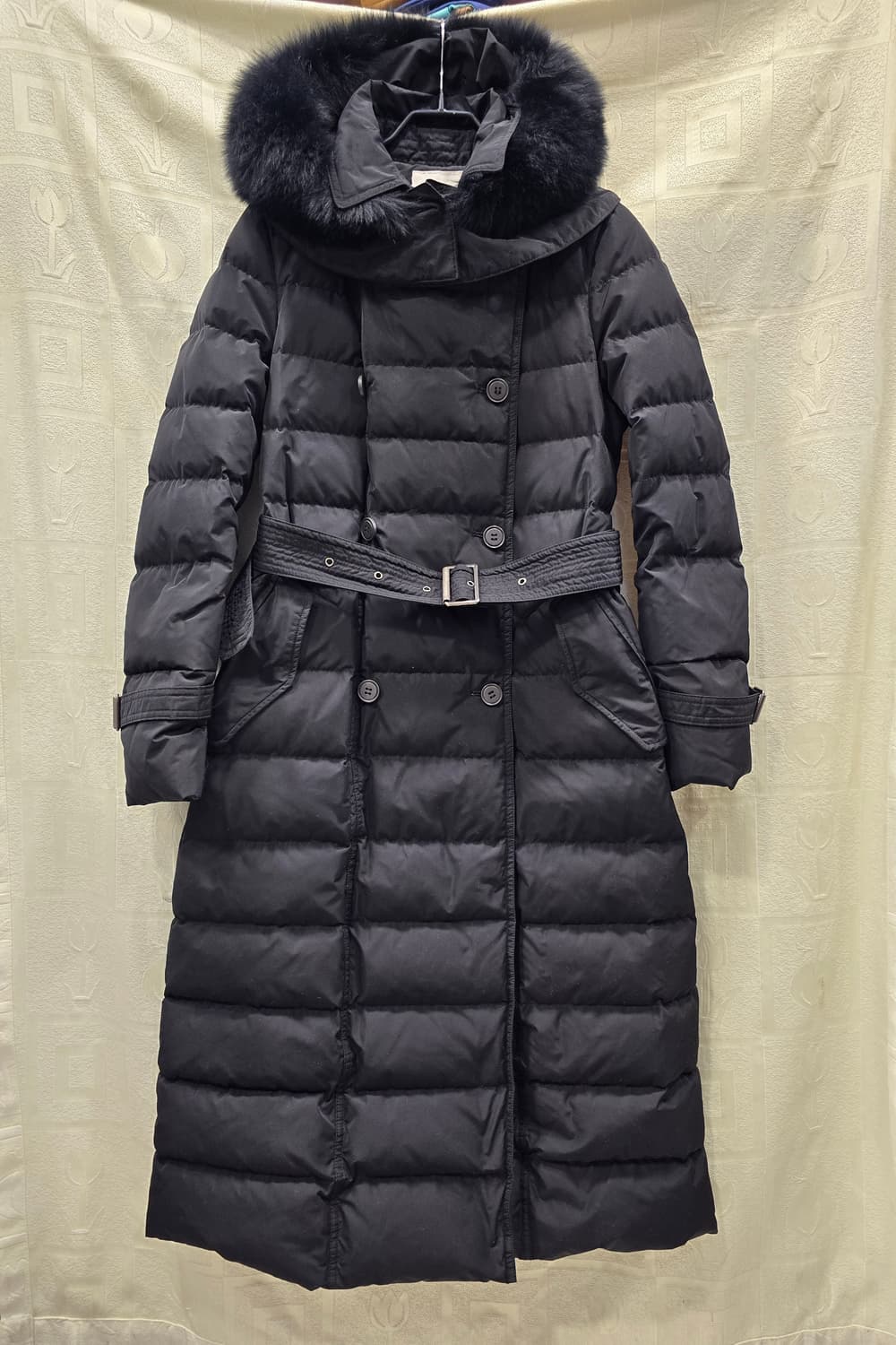 잇미샤 블랙 덕다운 더블 롱패딩 코트 XS(44) 상품이미지1