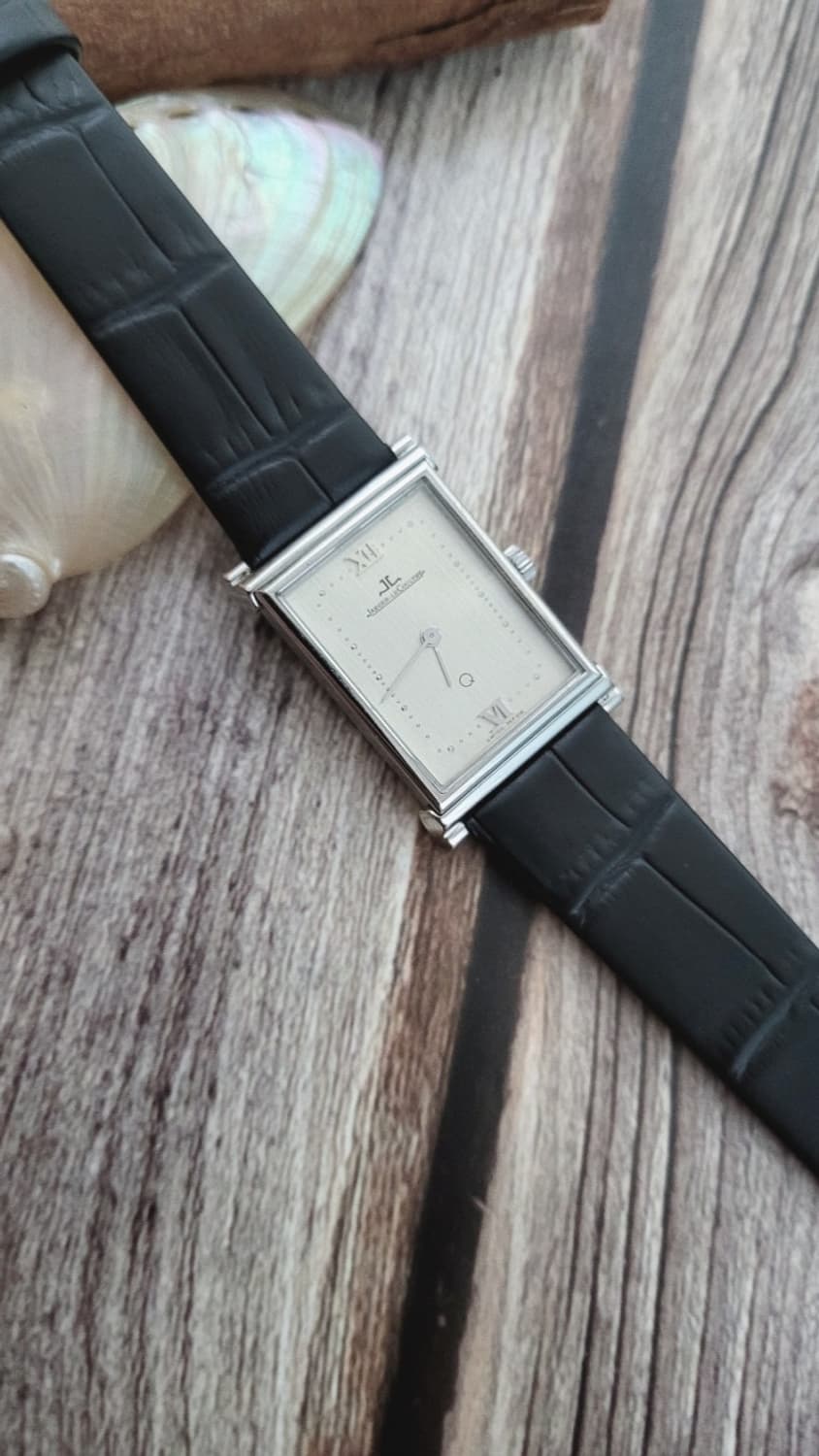 정품 예거르쿨트르 스틸 스퀘어 울트라씬 남여공용 쿼츠 시계 상품이미지5