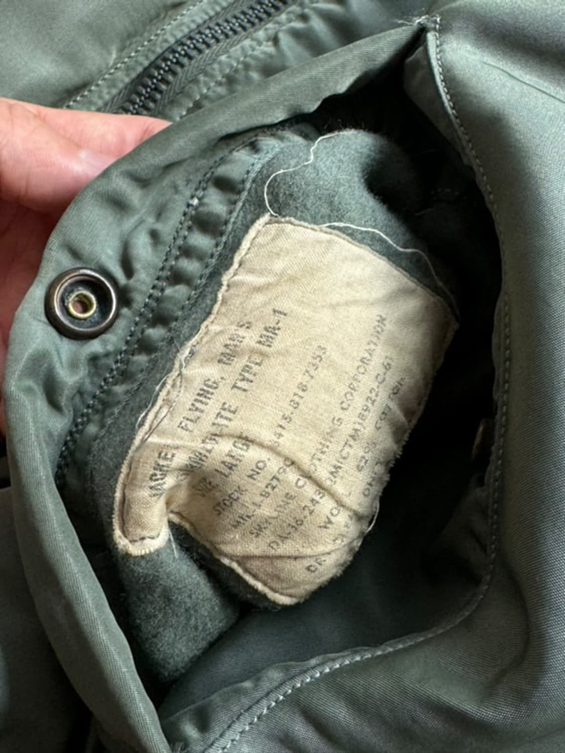 [L] 60s 오리지널 ma-1 카키 상품이미지4