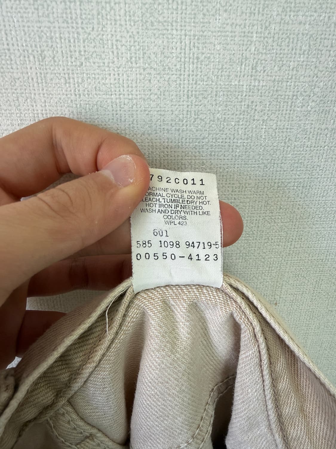 90s made in usa levis 550 34x30 에크루 크림진 상품이미지9