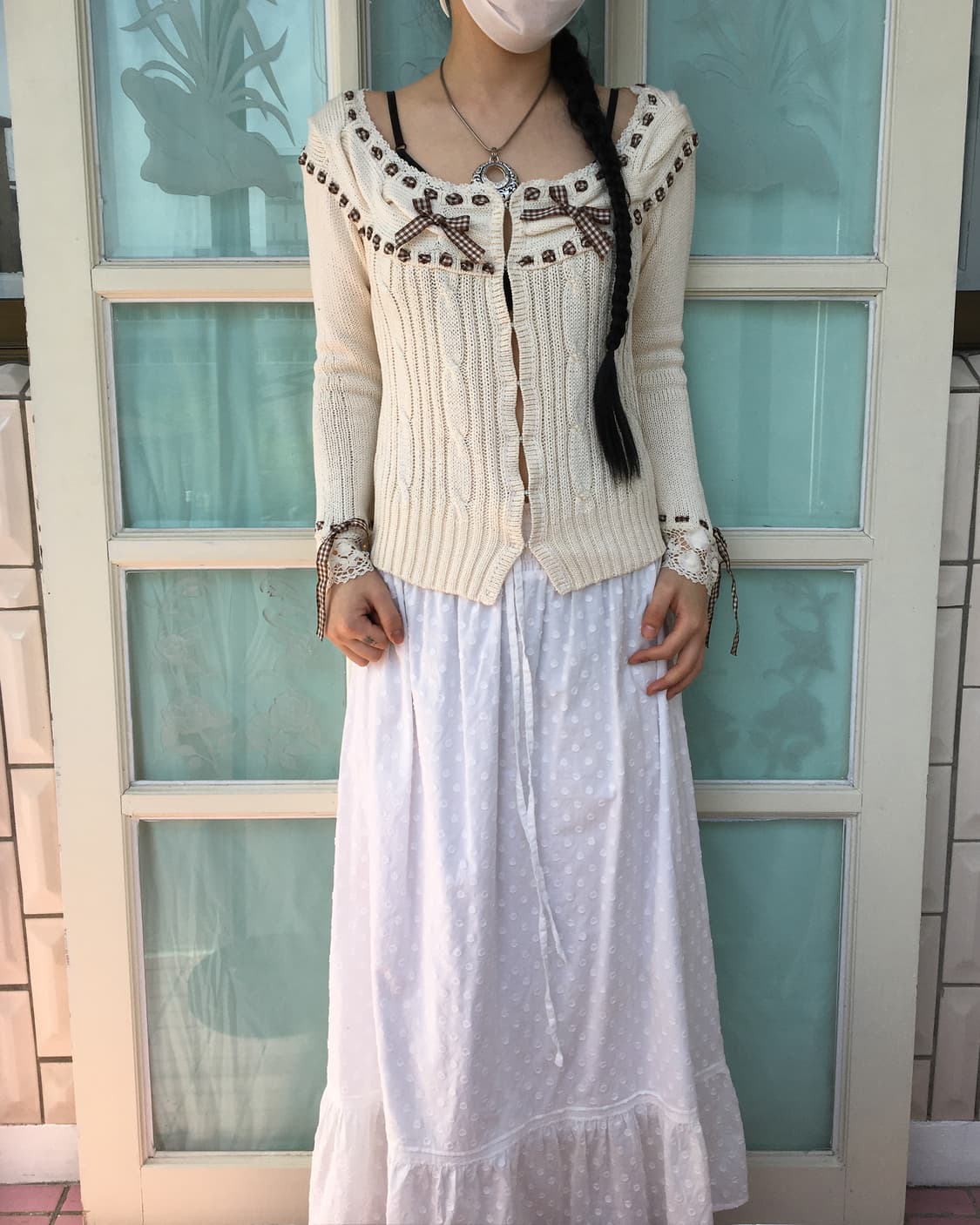 Dot pattern long skirt 상품이미지7