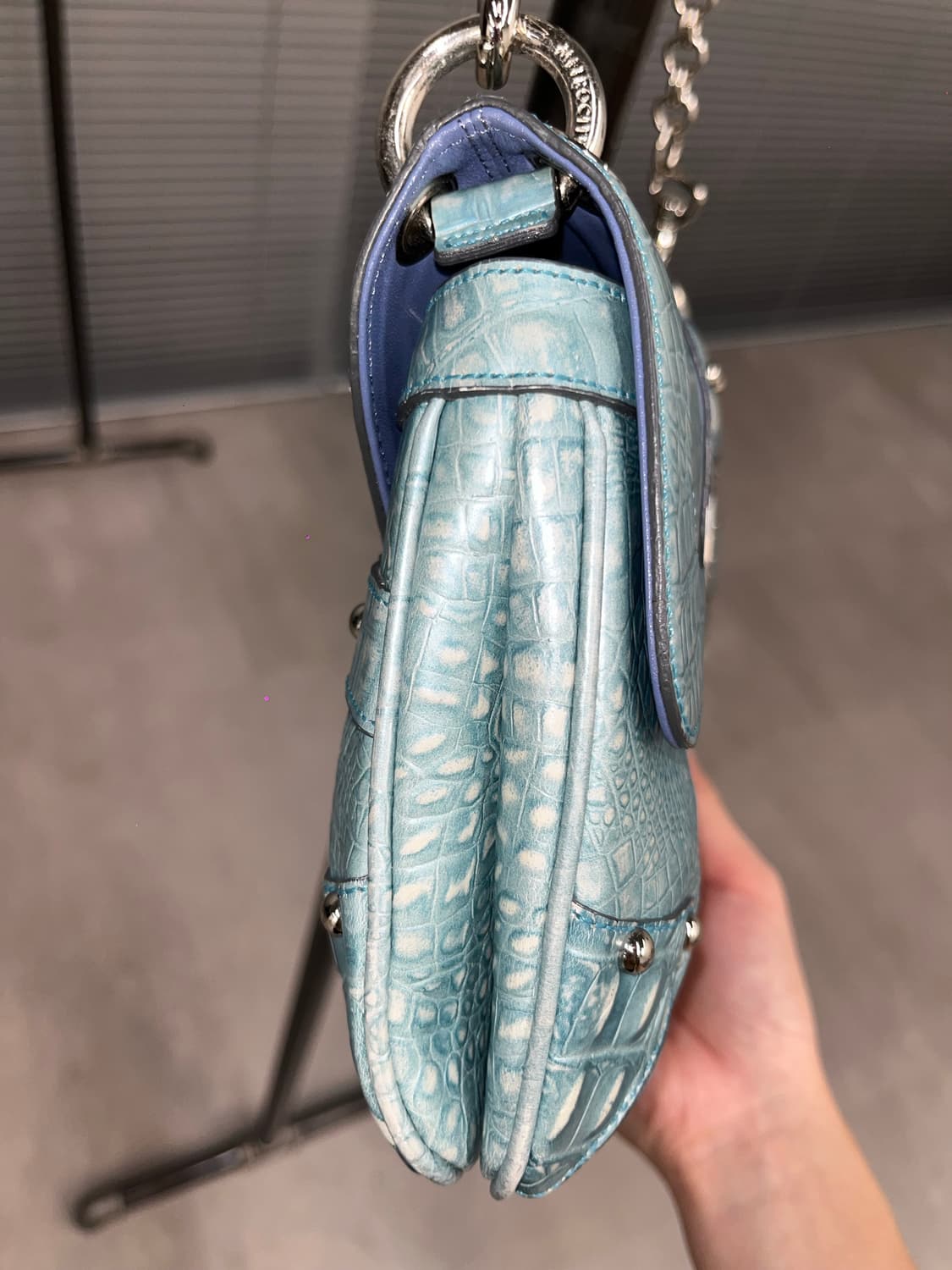Metro City Crocodile Leather Shoulder Ba 상품이미지6