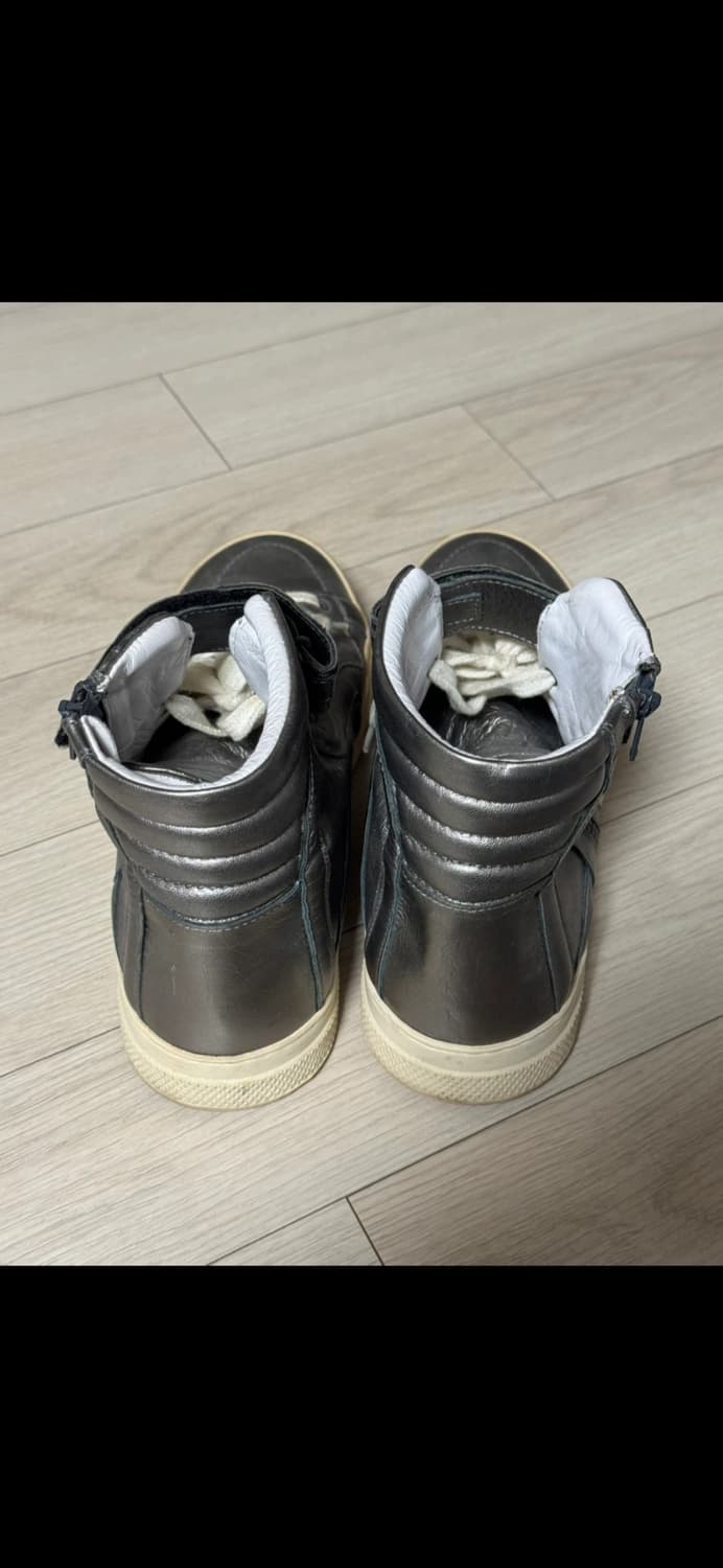 피에르하디 레더 하이탑 스니커즈 메탈릭 그레이 260 상품이미지3