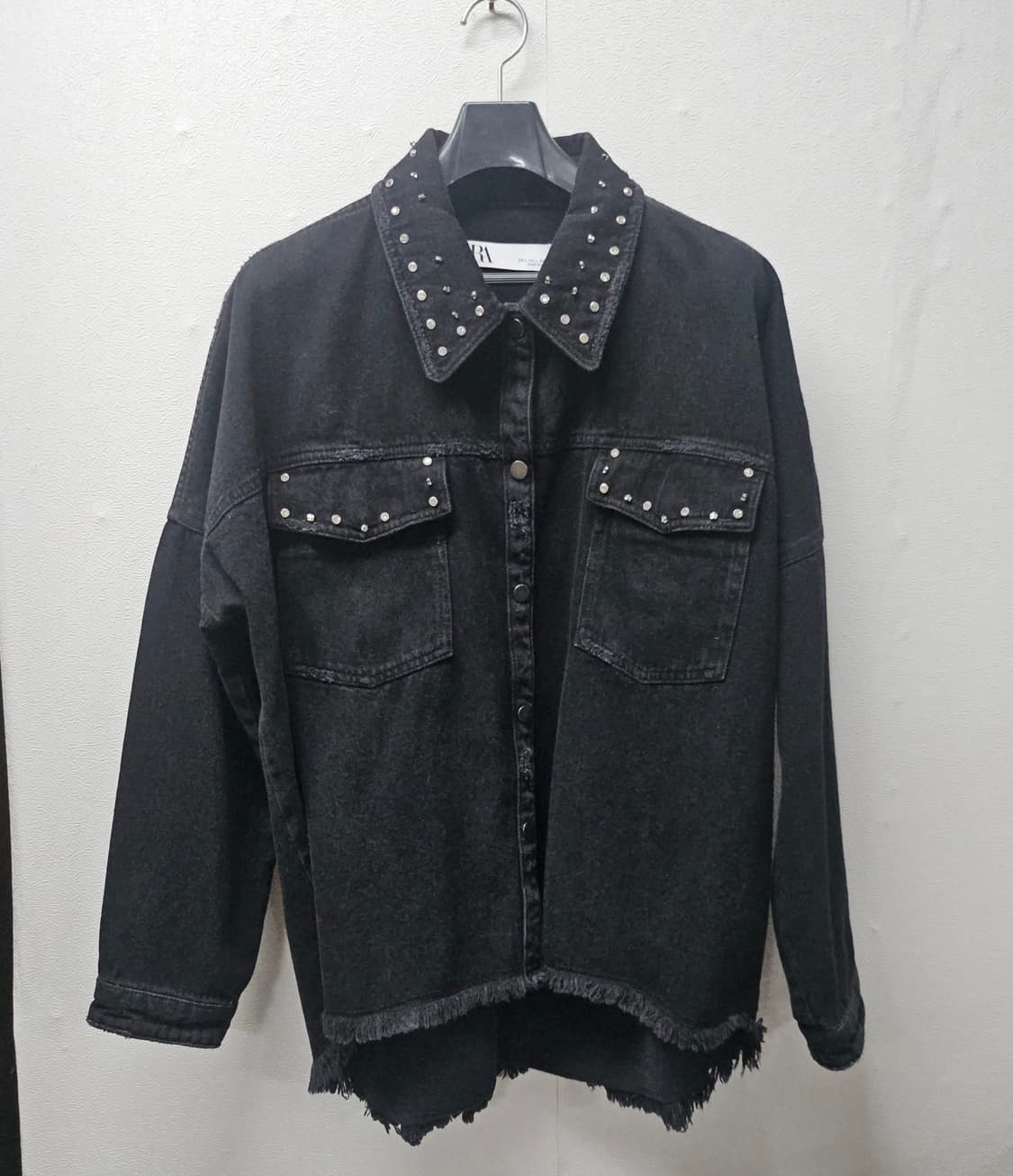 자라 드랍 숄더 스터드셔츠 데님 셔츠 재킷 L 상품이미지1