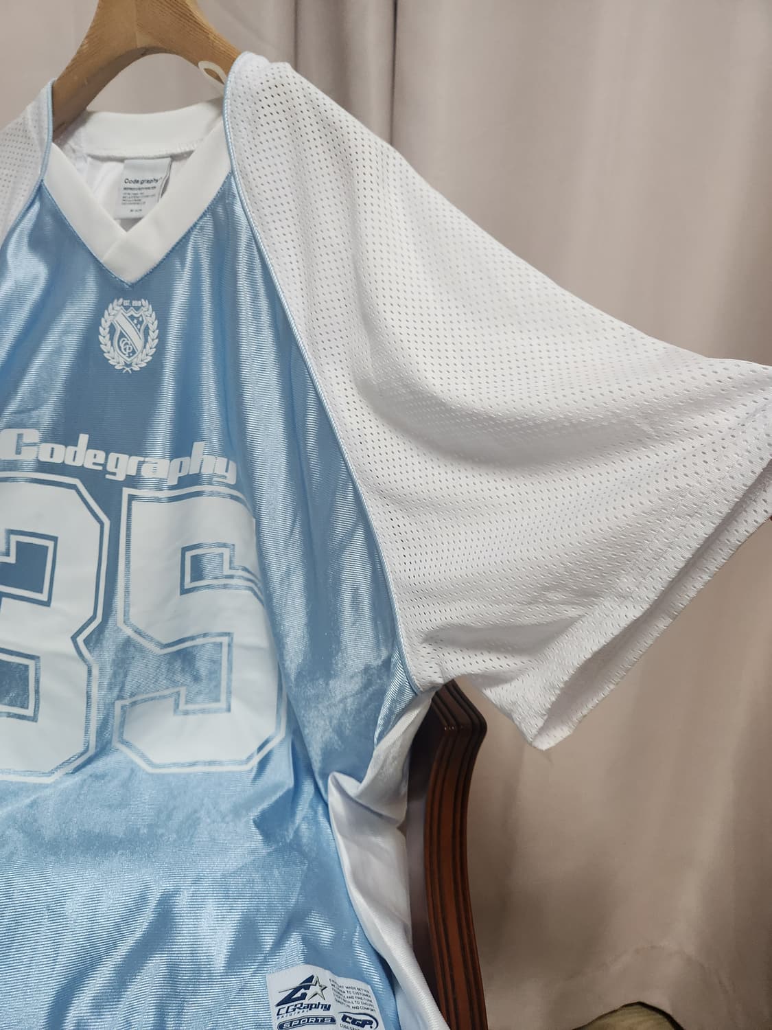 code graphy 35번 메쉬 유니폼 하늘색 상품이미지3