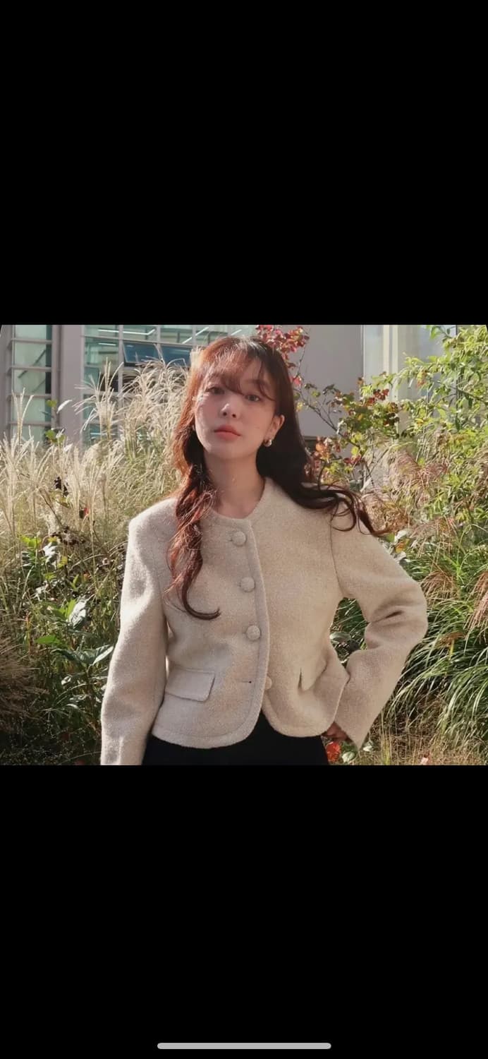 마론에디션 크리미 부클 울 블레이저 베이지 상품이미지1