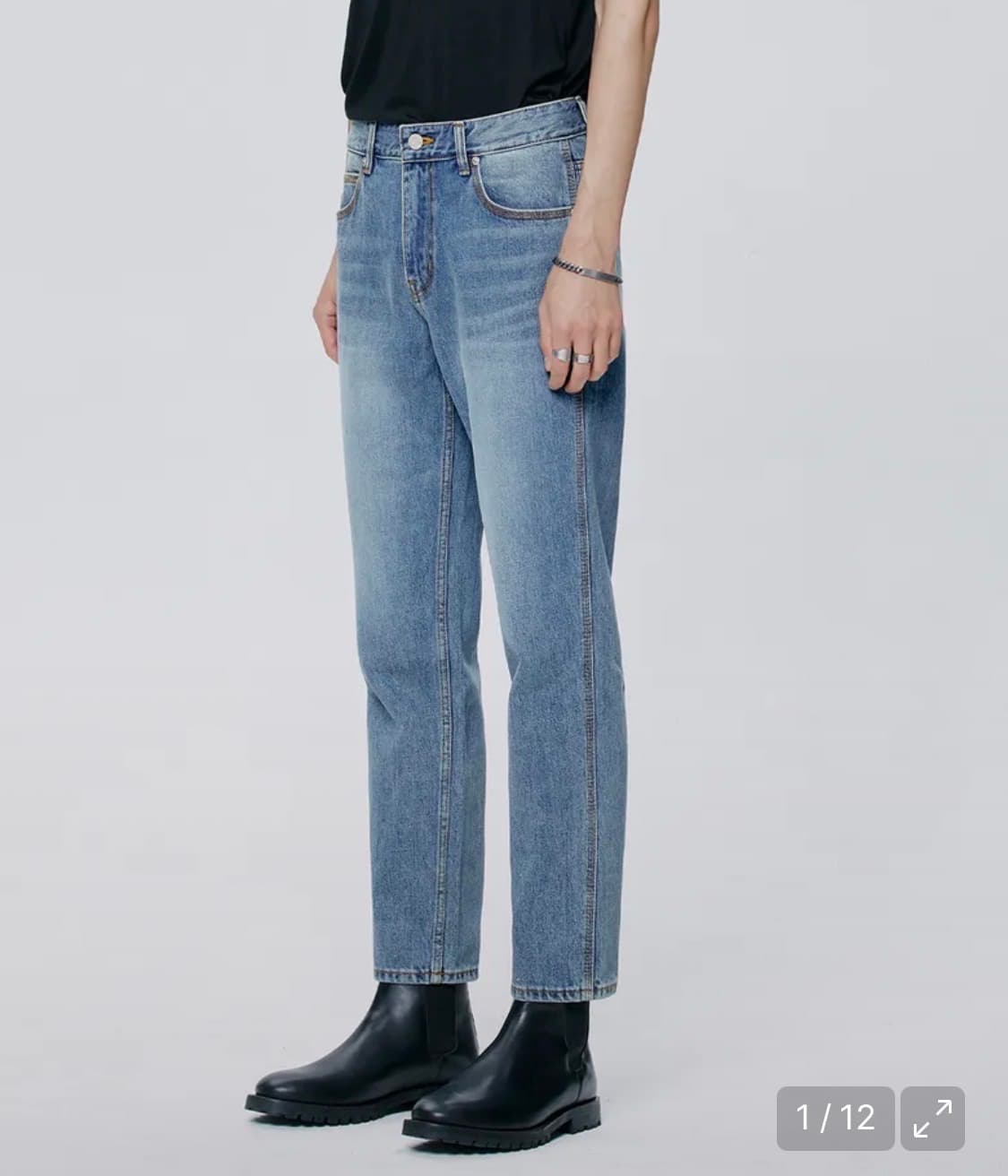 [1+1]페이탈리즘 인디고 스트레이트 핏 데님 46 + 연청데님 상품이미지8