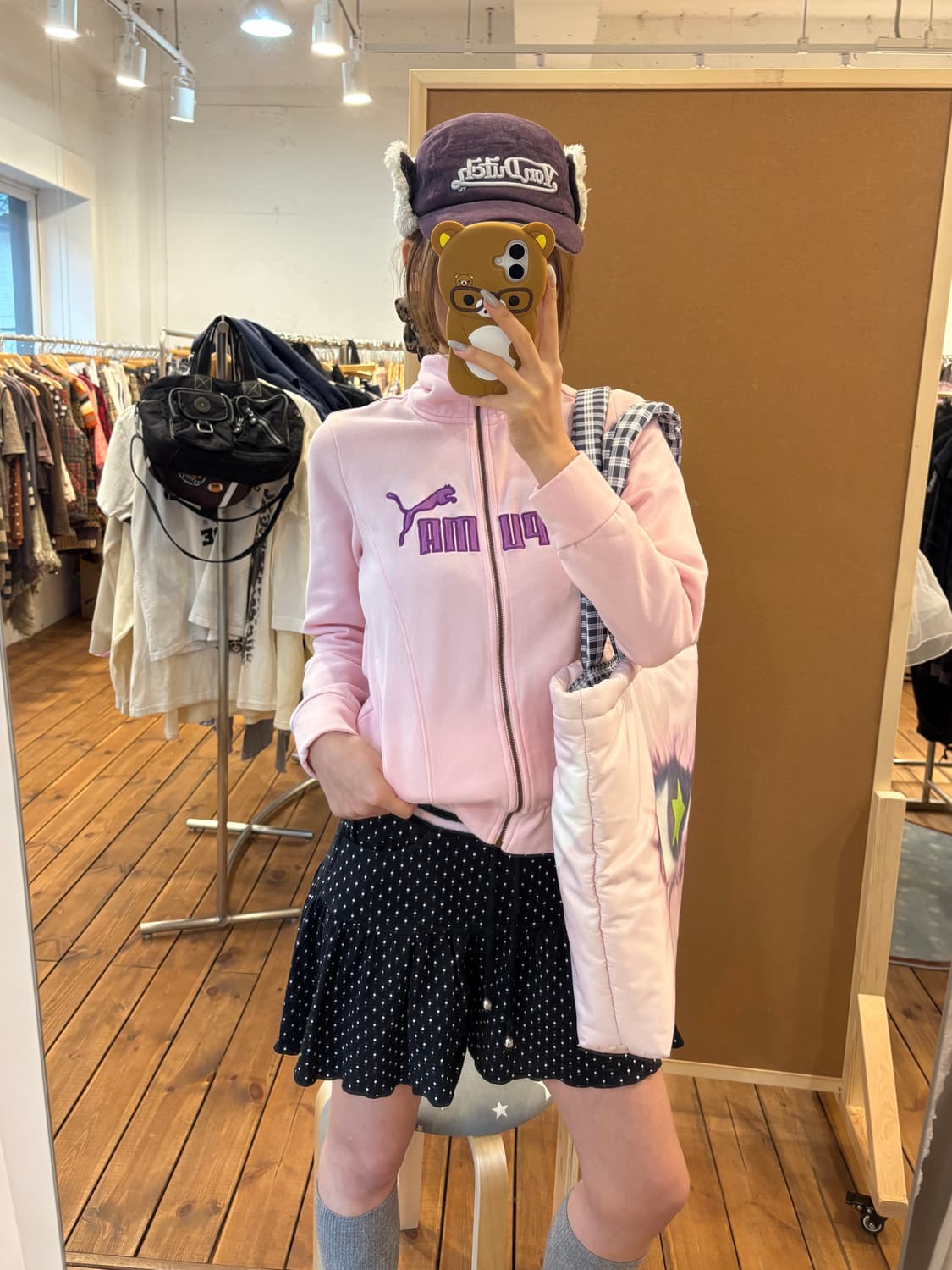 퓨마 핑크 면집업 상품이미지1