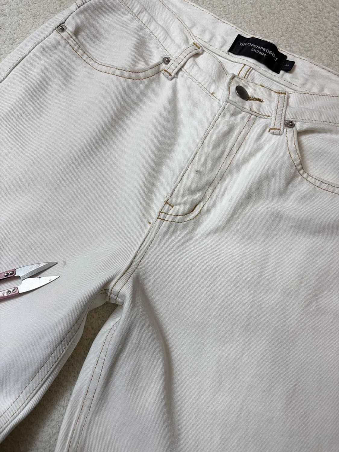 더오픈프로덕트 커팅 세미 와이드 데님 팬츠 PN6775 상품이미지3