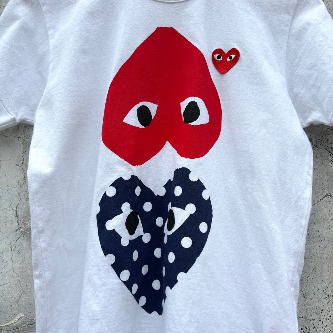 Comme des Garcons 꼼데가르송 더블 하트 도트 반팔 티셔츠 상품이미지4