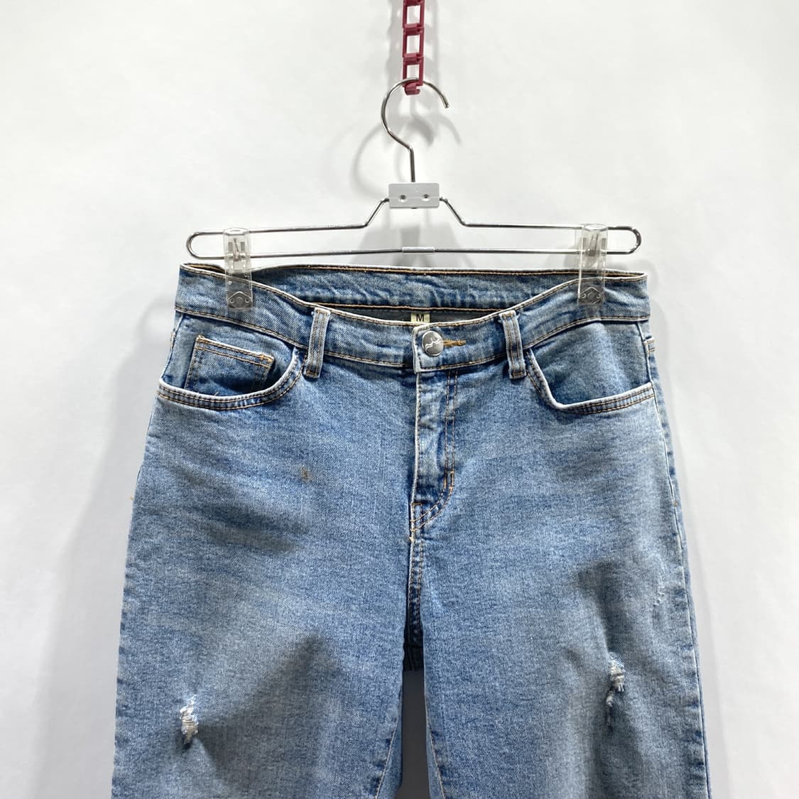 여성 캐쥬얼 찢청 청바지 일자 28  상품이미지2