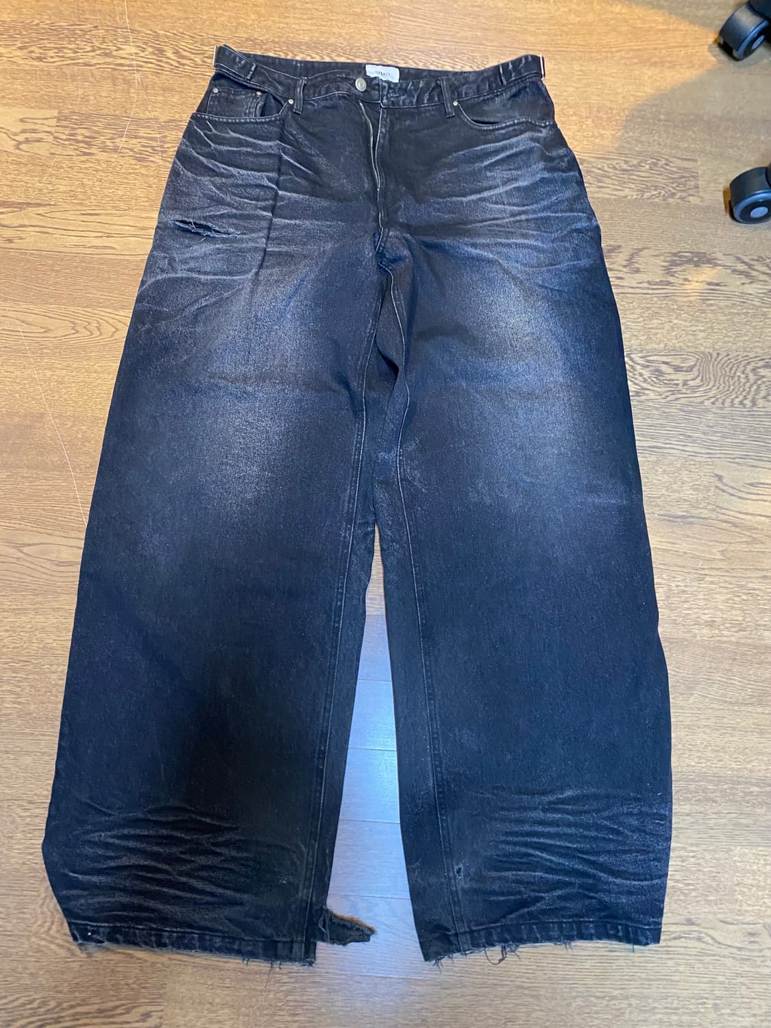 OMO 루징 데님 팬츠 워시드 블랙 os 상품이미지1