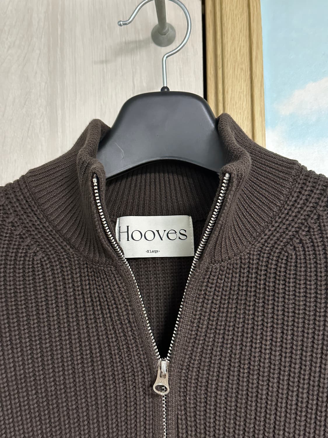 (XL) 후브스 미드넥 하프집업 니트 [딥브라운] 상품이미지3