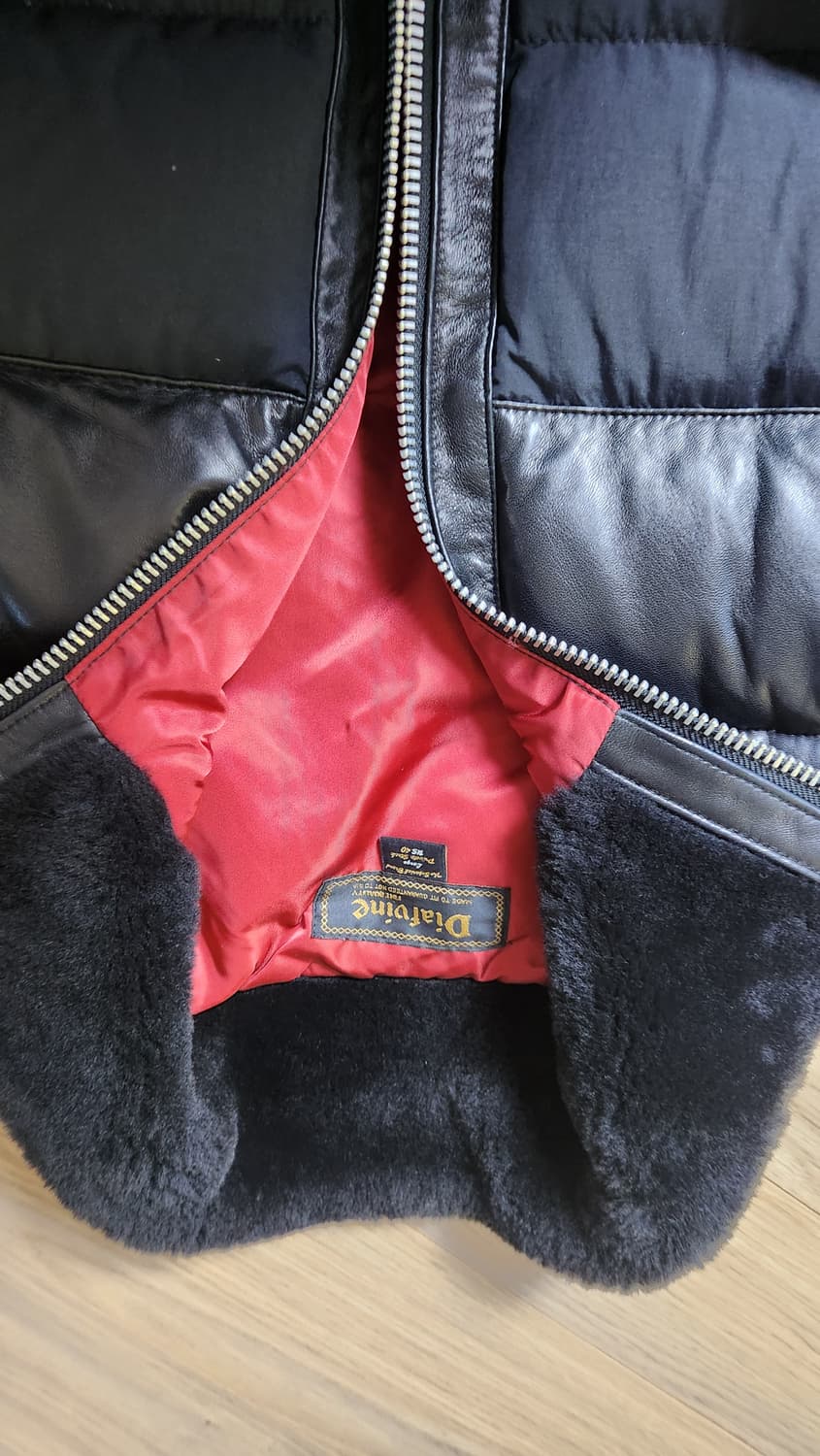 디아프바인 블랙 레더 패딩 점퍼 상품이미지3