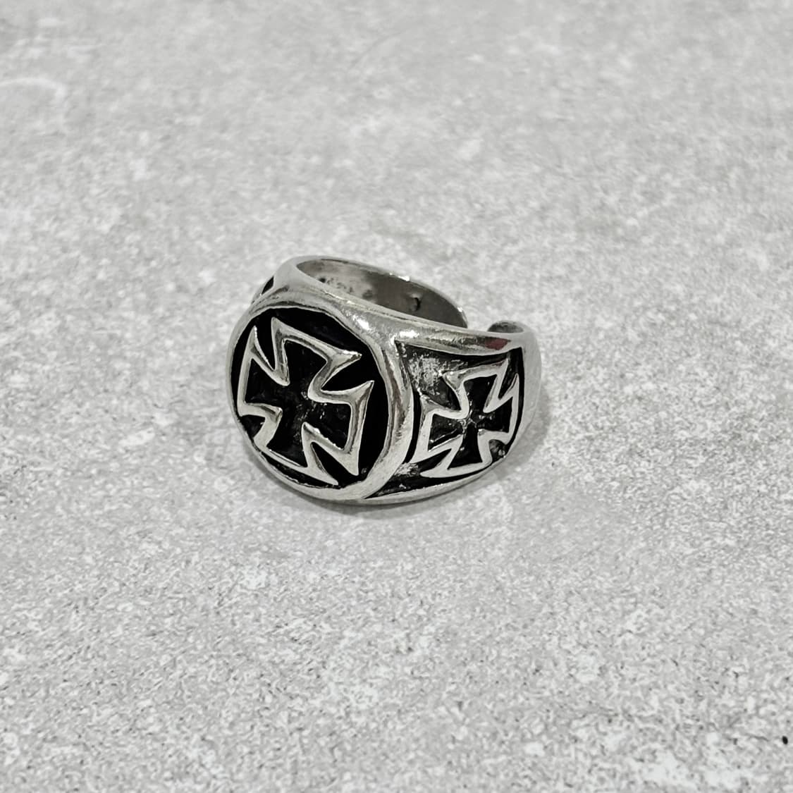 Oribell 볼드 크로스 실버 라지 오픈링 반지 상품이미지4