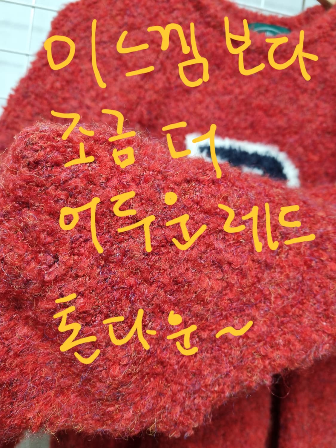 더바넷 알파벳 부클 니트 (레드) 상품이미지6