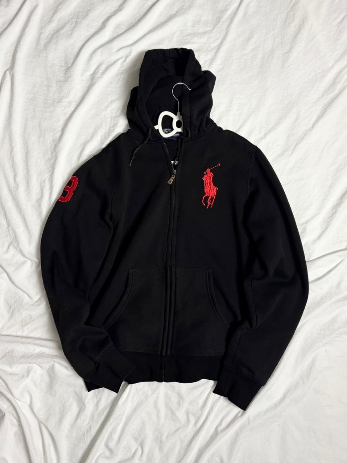 폴로 빅포니 블랙 레드 후드집업 상품이미지1