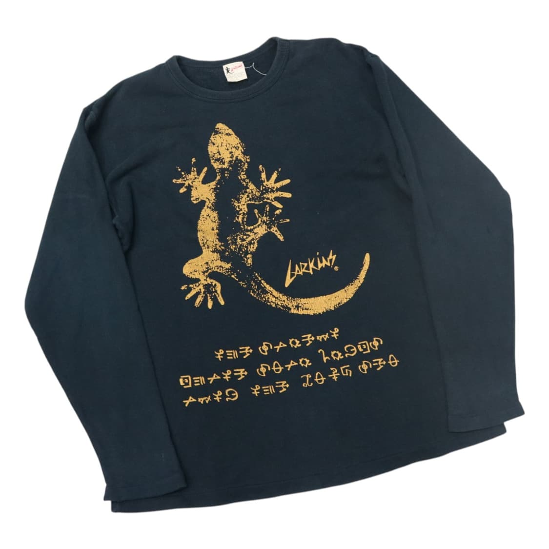 LARKINS 라킨스 빈티지 도마뱀 그래픽 네이비 롱슬리브 티셔츠 (L) 상품이미지1