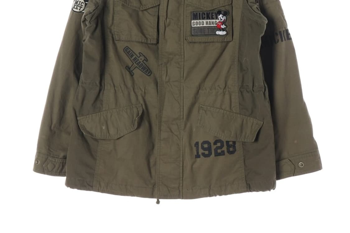 홀하우스 미키마우스 패치 빈티지 밀리터리 야상 자켓 S 상품이미지4