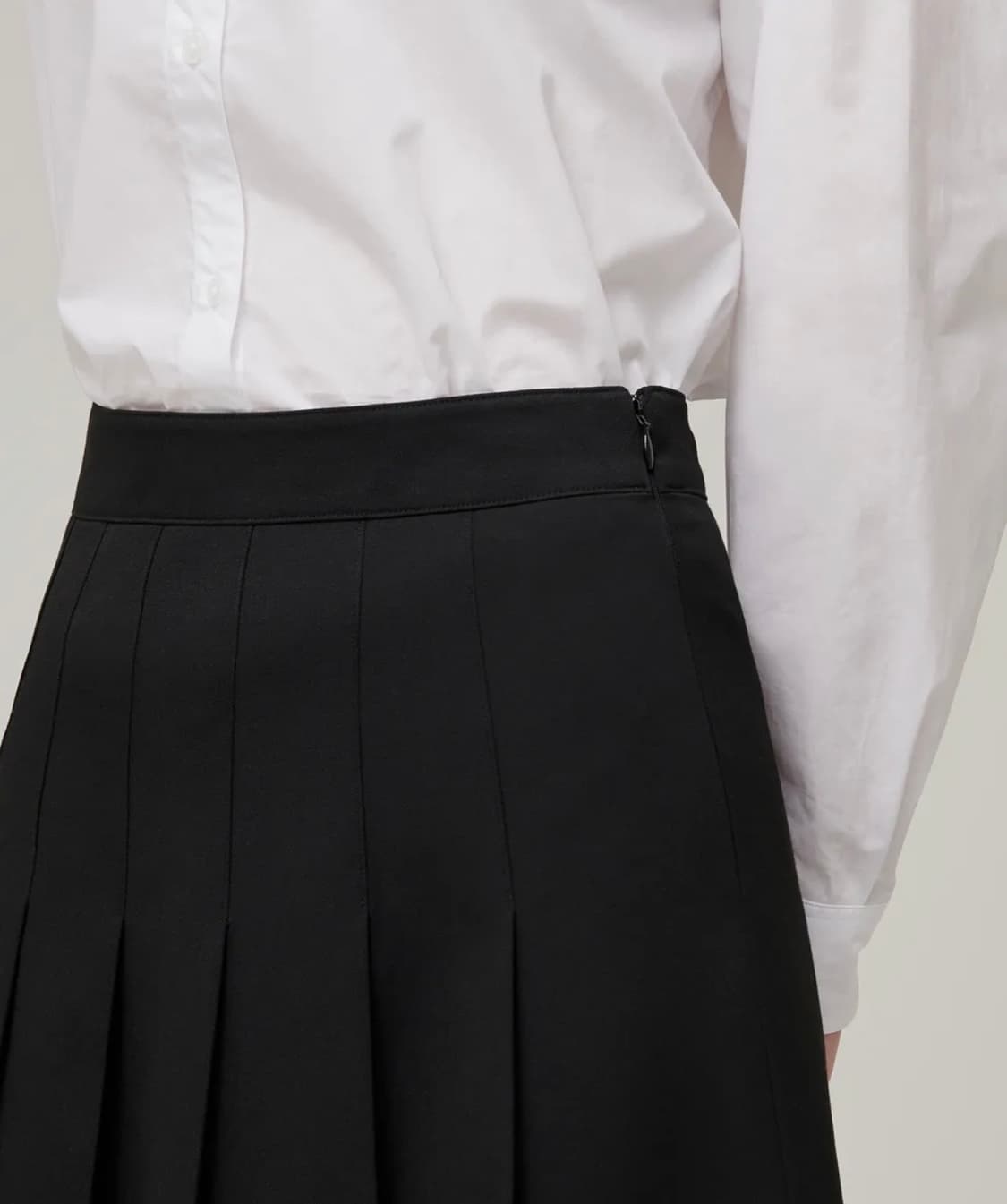 우먼즈 플리츠 미디 스커트 [블랙] 상품이미지4