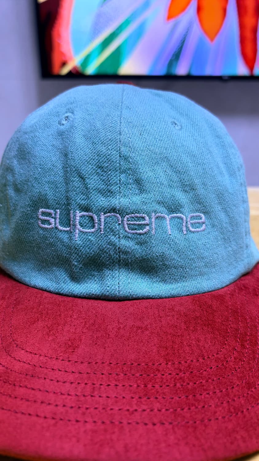 슈프림 18ss 데님 스웨이트 콤팩트 로고 6패널 캡 모자 상품이미지4