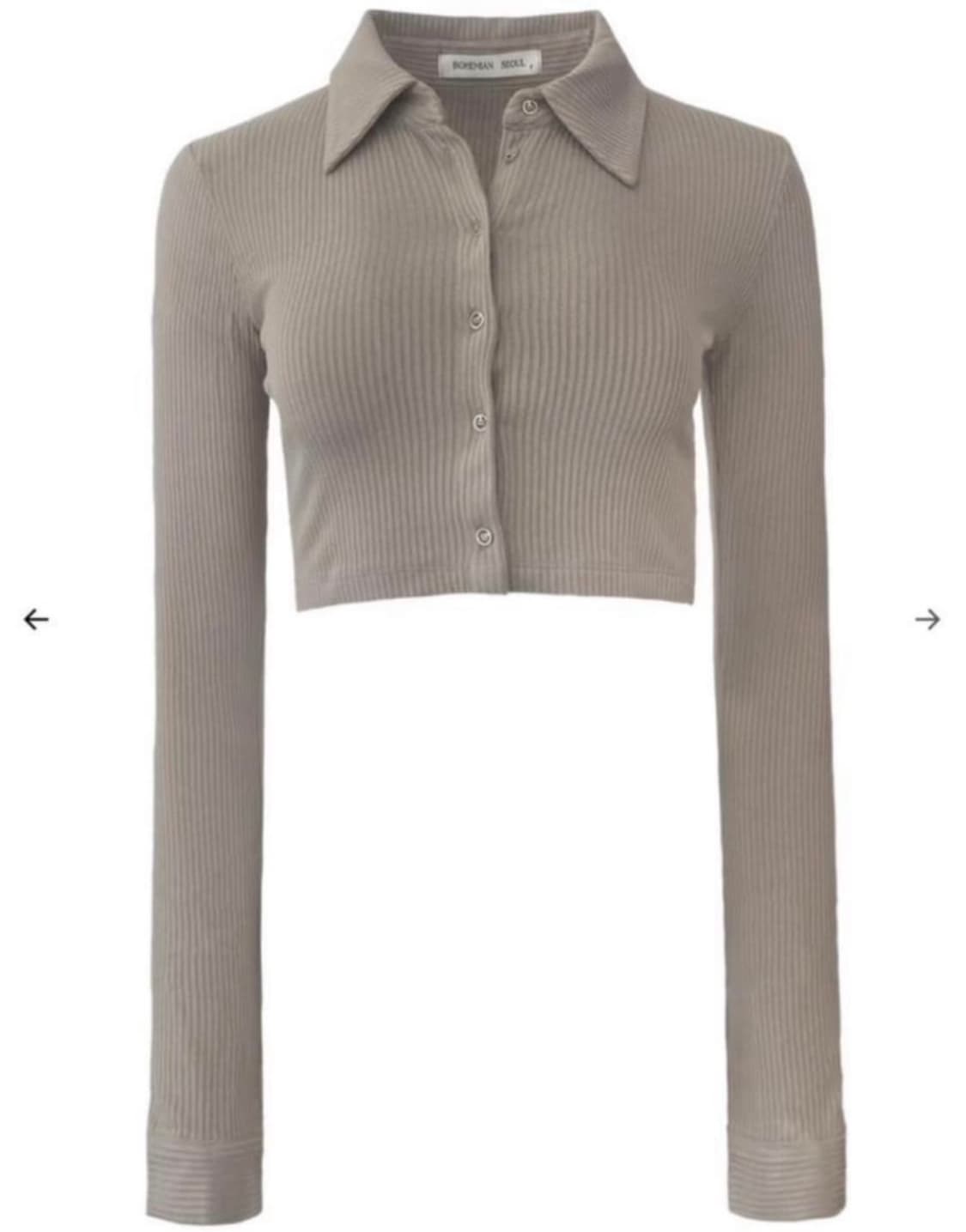 보헤미안 서울 카라 크롭 가디건 상품이미지1