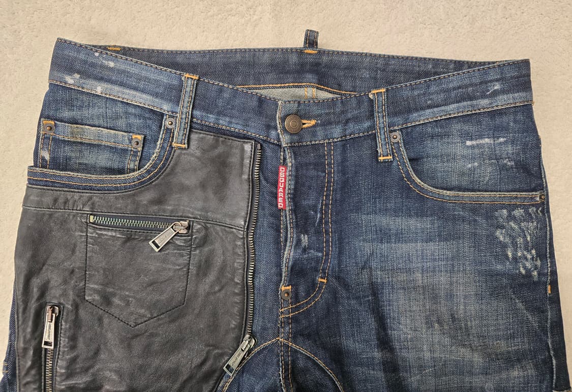 (정품) 디스퀘어드2 루키3 가죽덧뎀 바이커 싸이즈 32.  74LA03 상품이미지2