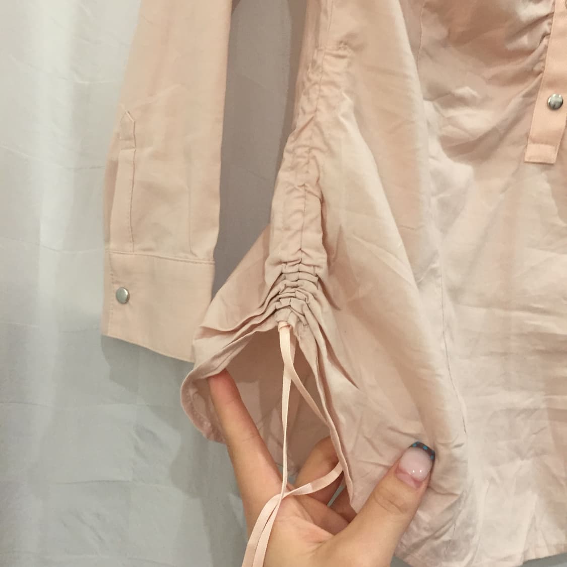 JPN Vintage 히메갸루 로걀 셔링 글램핏 블라우스 상품이미지5
