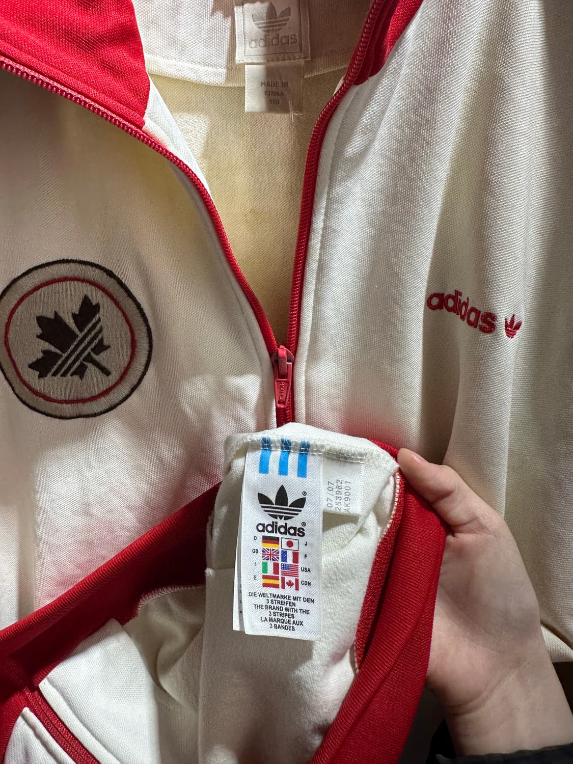 XXL 아디다스 캐나다 레드라인 화이트 배색 트랙탑 상품이미지6
