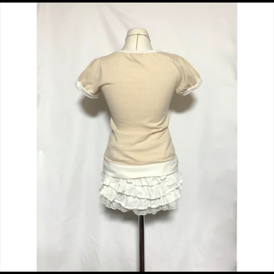 리본 도트 레이스 로걀 탑 상품이미지2