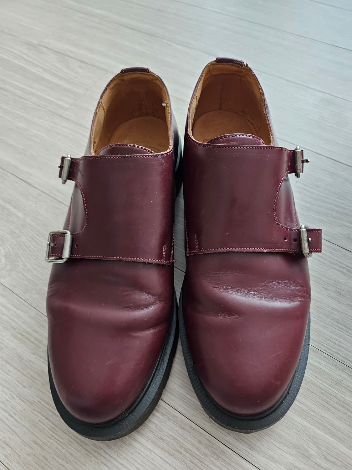 Solovair 솔로베어 더블버클 남성용 버건디 가죽로퍼 상품이미지2
