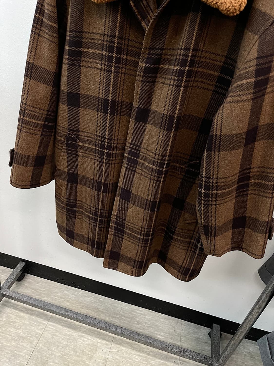 100) 입생로랑 시어링 체크 울코트  상품이미지6