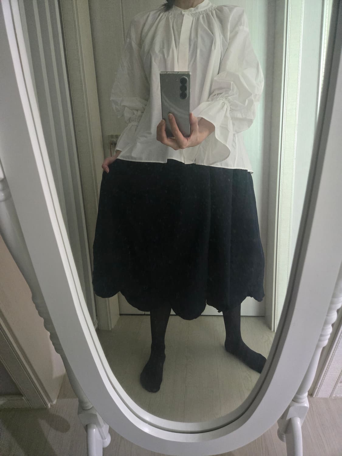 꼼데가르송 스카랩 스커트 네이비  상품이미지2